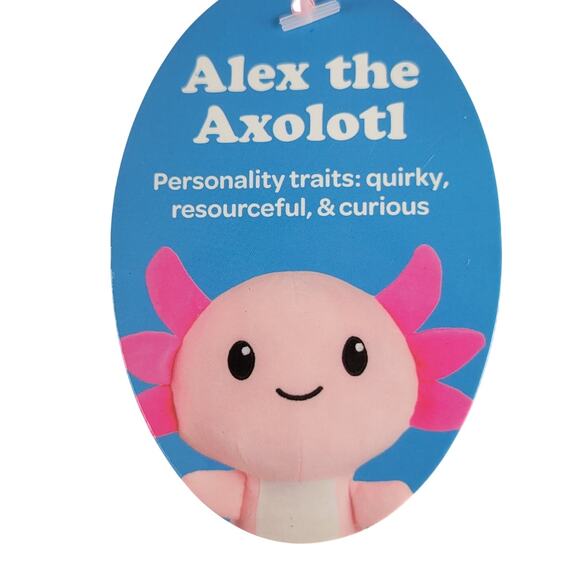 Alex the Axolotl Plush 10" Send A Friend Pink Stuffed Animal Toy Hearts Stuffie - Picture 11 of 16